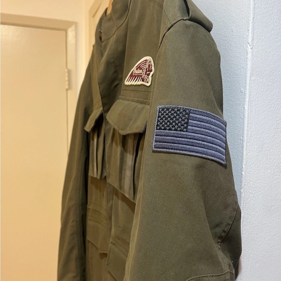 Authentic Indian Motorcycle Riding Military Green Jacket Guard Size M - Picture 3 of 5